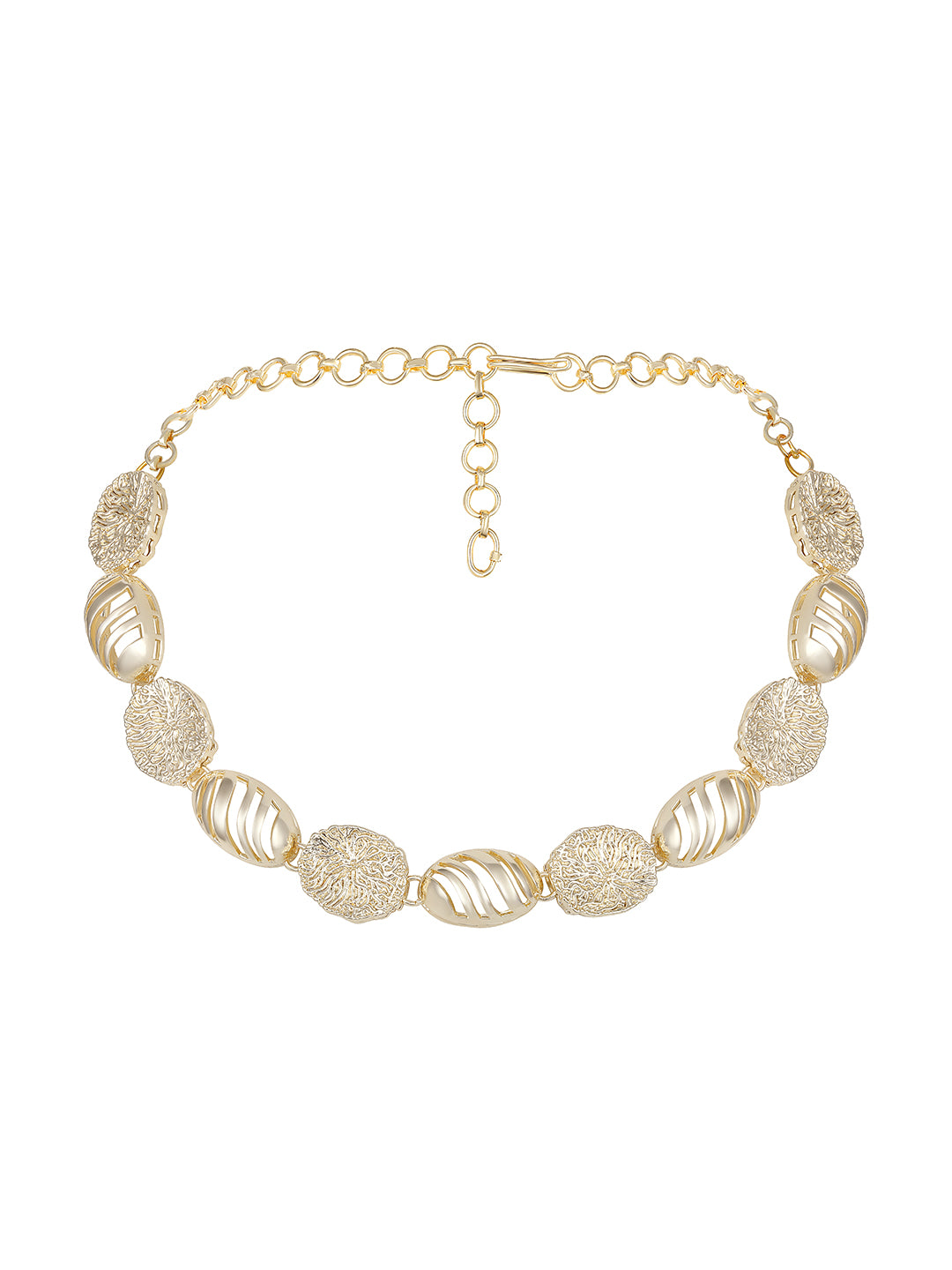 Contemporary Matte Gold Plated Choker Jewellery Set