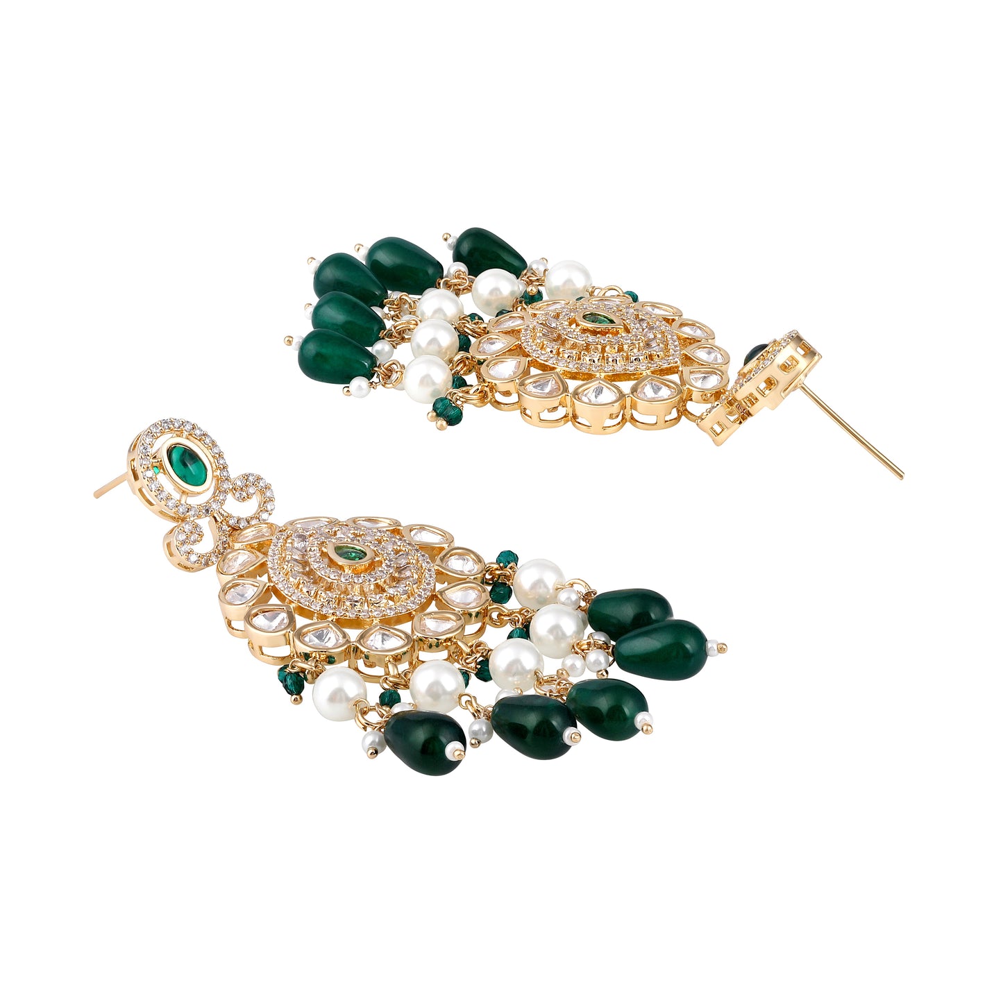 Carat Gold Plated Kundan Necklace Set With Dangle Earring