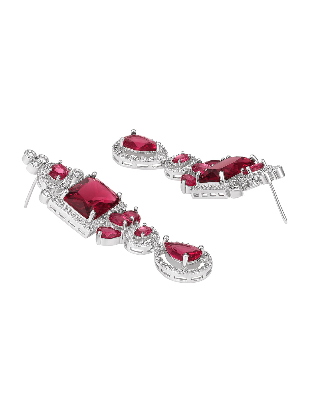 Exquisite Ruby & Diamond Studded Contemporary Jewellery Set