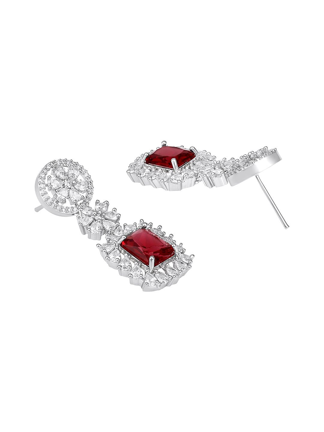 Red Stone & American Diamond Statement Jewellery Set