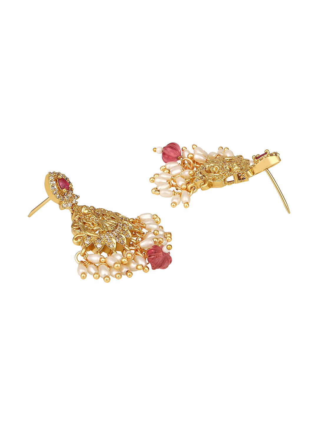 Asmitta Traditional Lakshmi Temple Jewellery Gold-Plated Necklace Set