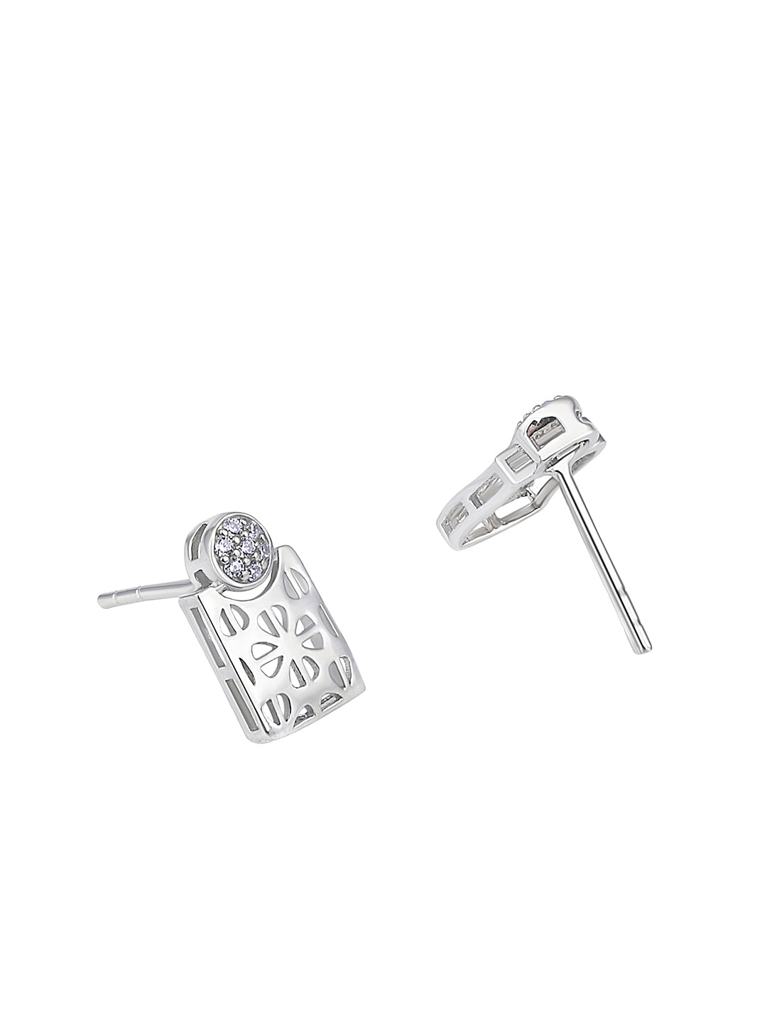 Sterling Silver With Cubic Zirconia And Silver Plating.