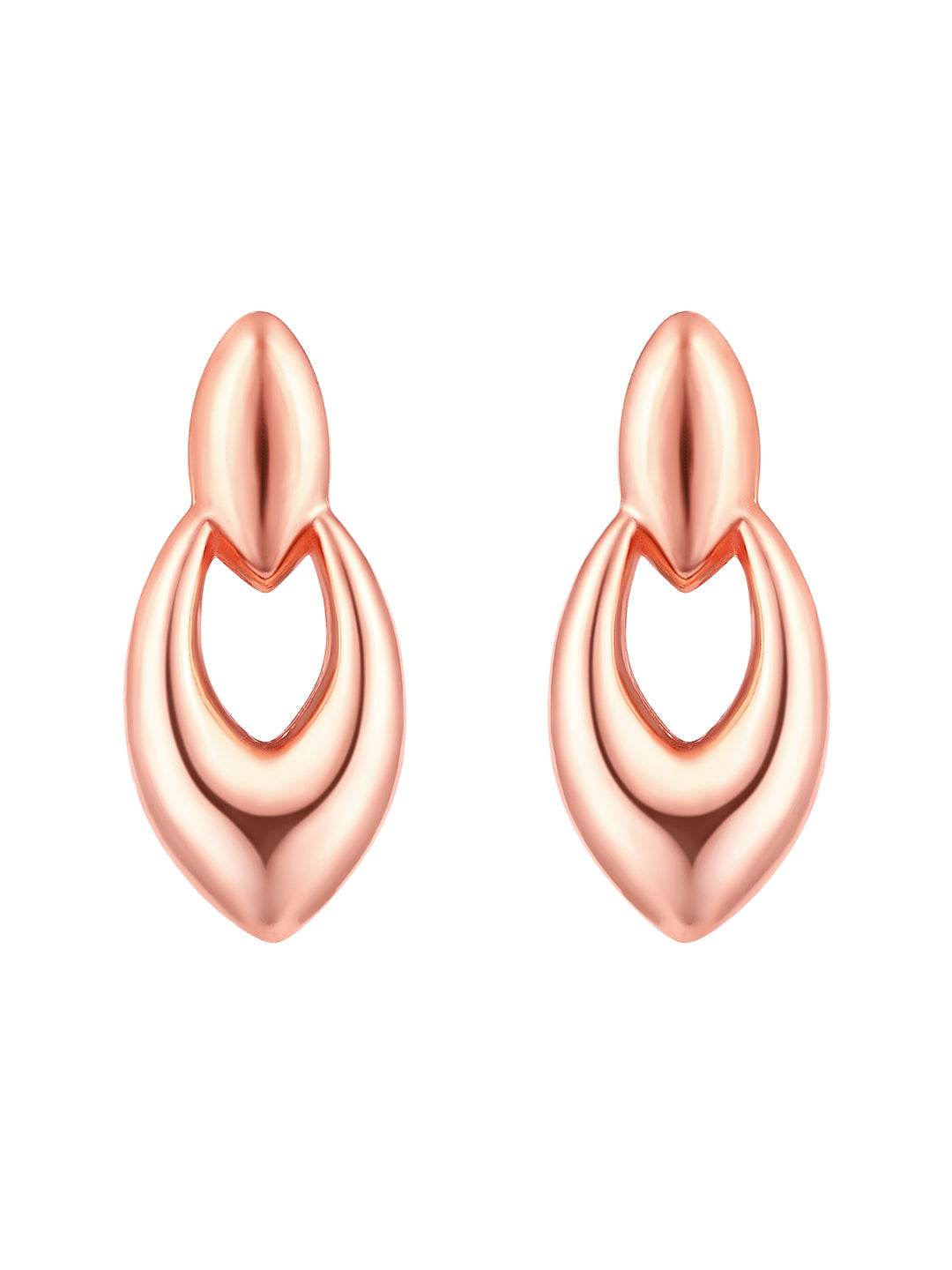 Rose Gold Plating Handcrafted Pendant Set With Stud Earring