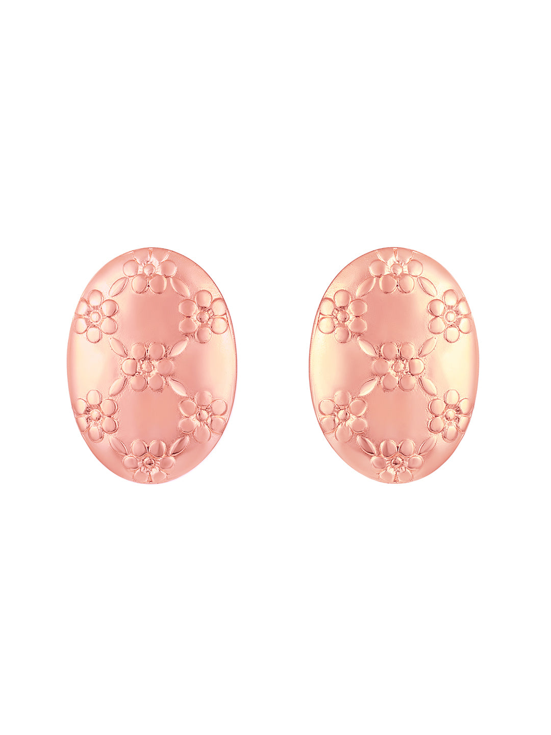 Rose Gold Plating Handcrafted Pendant Set With Stud Earring