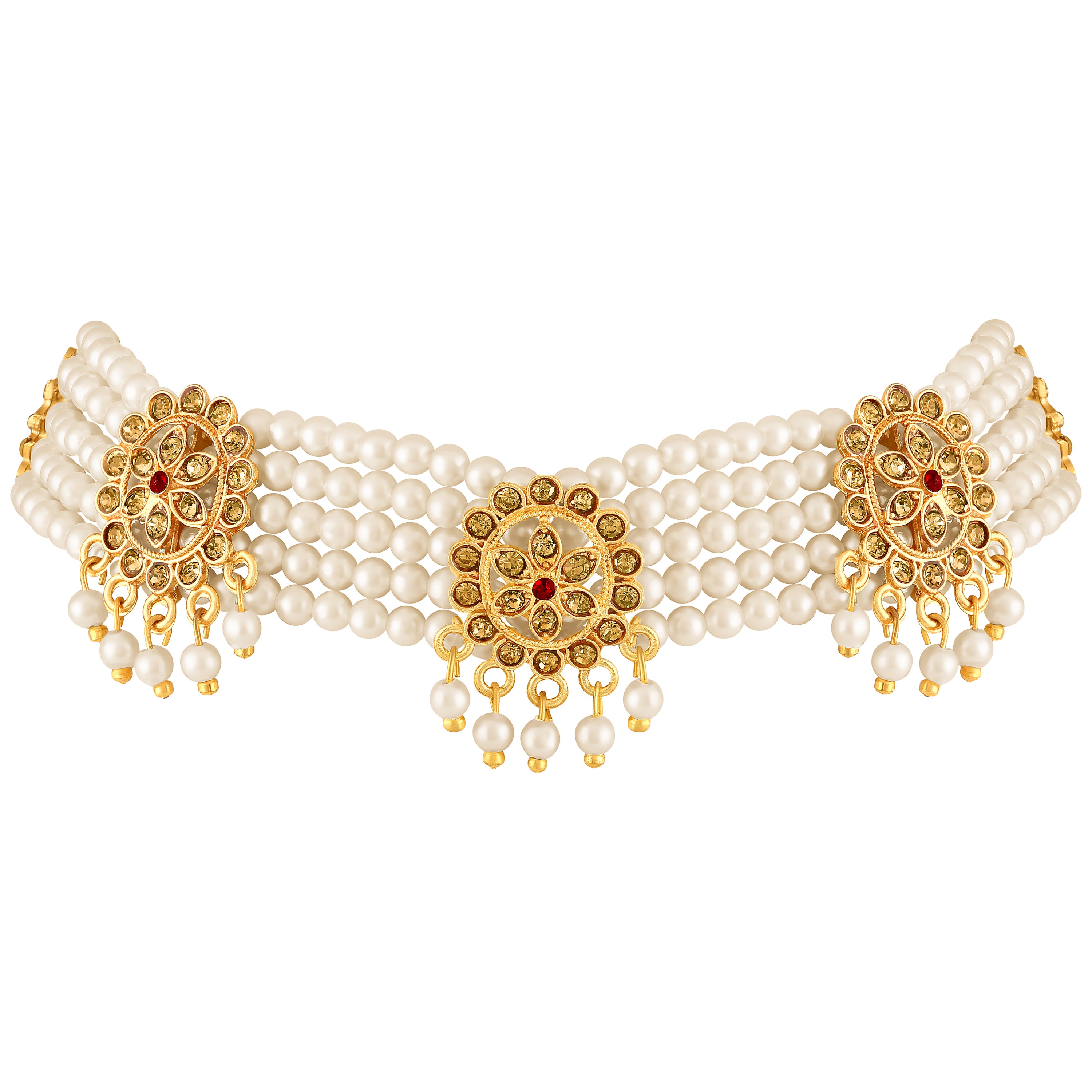 Pearls beaded Choker jewellery set