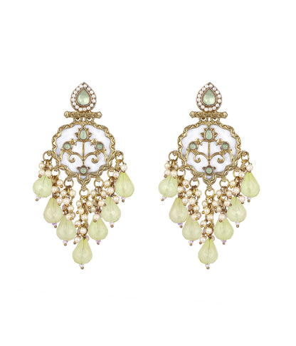 Traditional White Pearls Drop Earrings