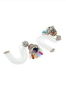 Artifical American Diamonds Mahendi Gold Plating Jhumki Earring