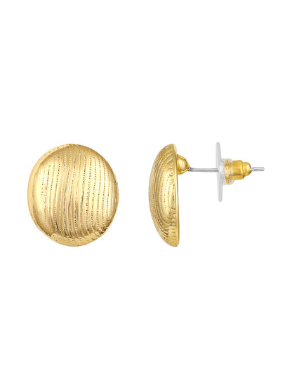 Gold-Plated Handcrafted Stud Earring With The Closure Of Push Back
