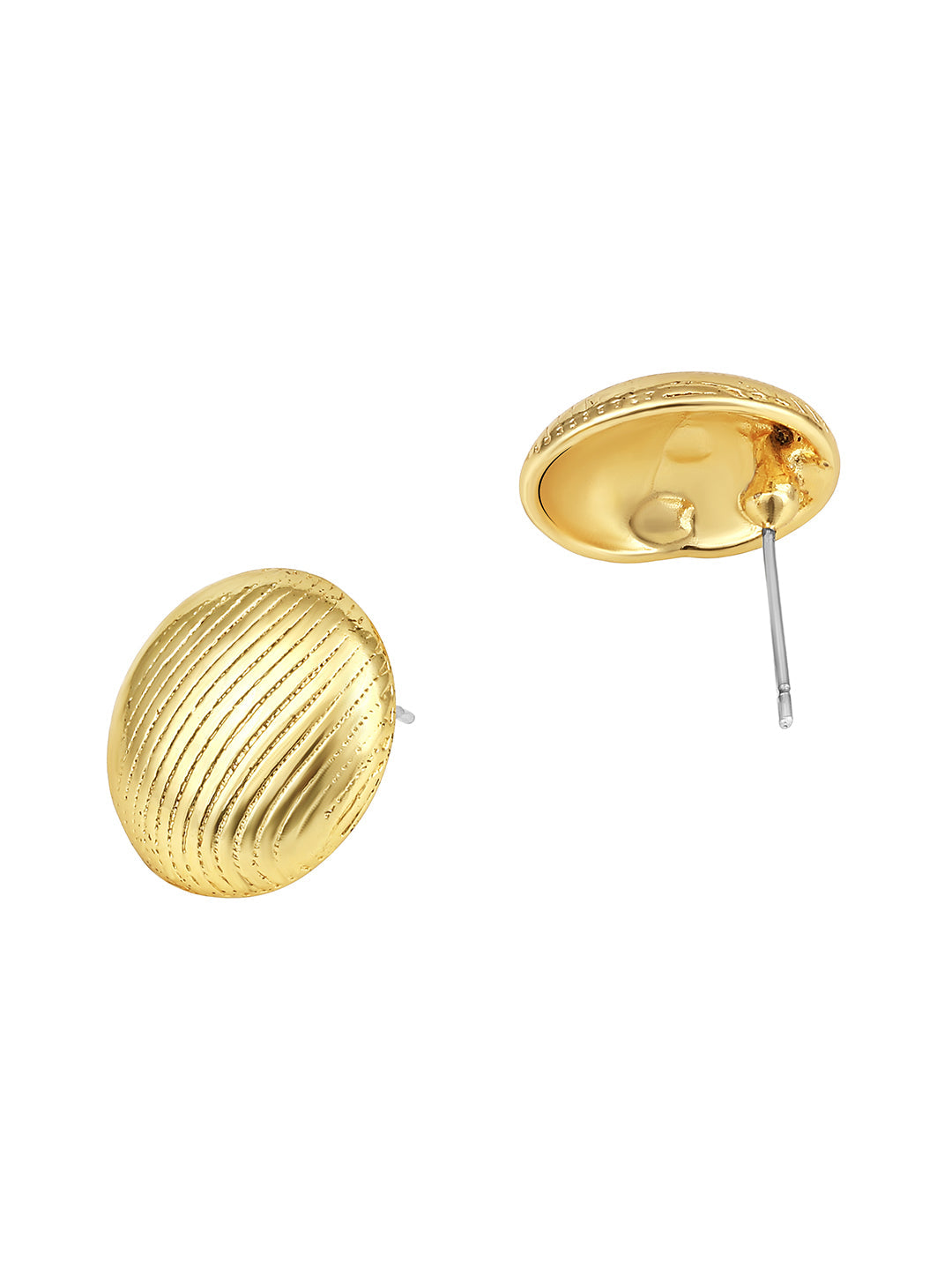 Gold-Plated Handcrafted Stud Earring With The Closure Of Push Back