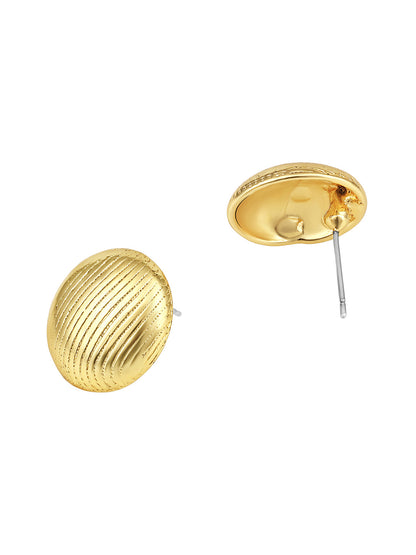 Gold-Plated Handcrafted Stud Earring With The Closure Of Push Back