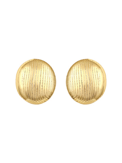 Gold-Plated Handcrafted Stud Earring With The Closure Of Push Back