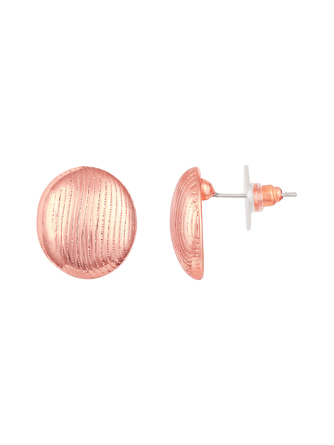 Rosegold-Plated Handcrafted Stud Earring With The Closure Of Push Back