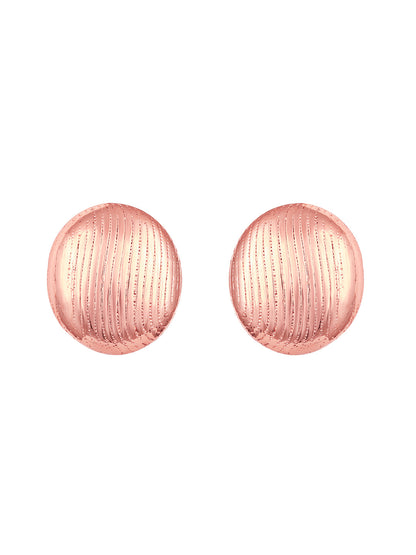 Rosegold-Plated Handcrafted Stud Earring With The Closure Of Push Back
