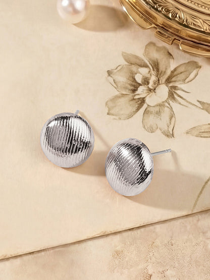 Rosegold-Plated Handcrafted Stud Earring With The Closure Of Push Back