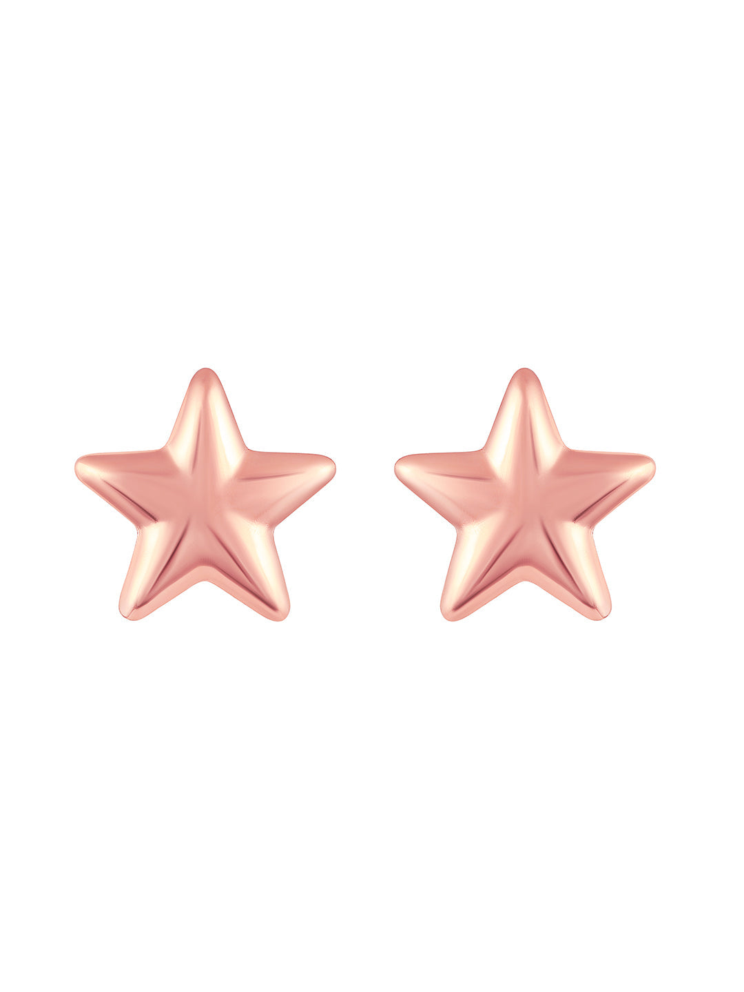 Rosegold-Plated Handcrafted Stud Earring With The Closure Of Push Back