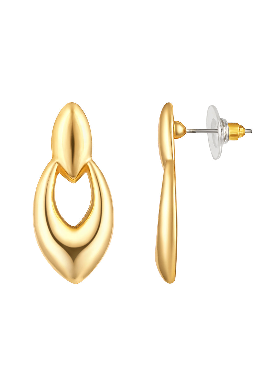 Gold-Plated Handcrafted Stud Earring With The Closure Of Push Back