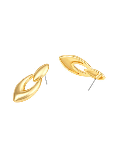 Gold-Plated Handcrafted Stud Earring With The Closure Of Push Back