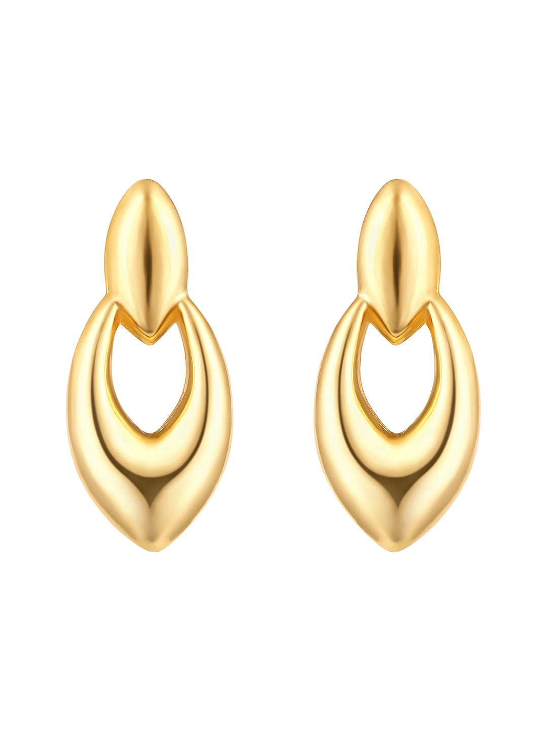 Gold-Plated Handcrafted Stud Earring With The Closure Of Push Back