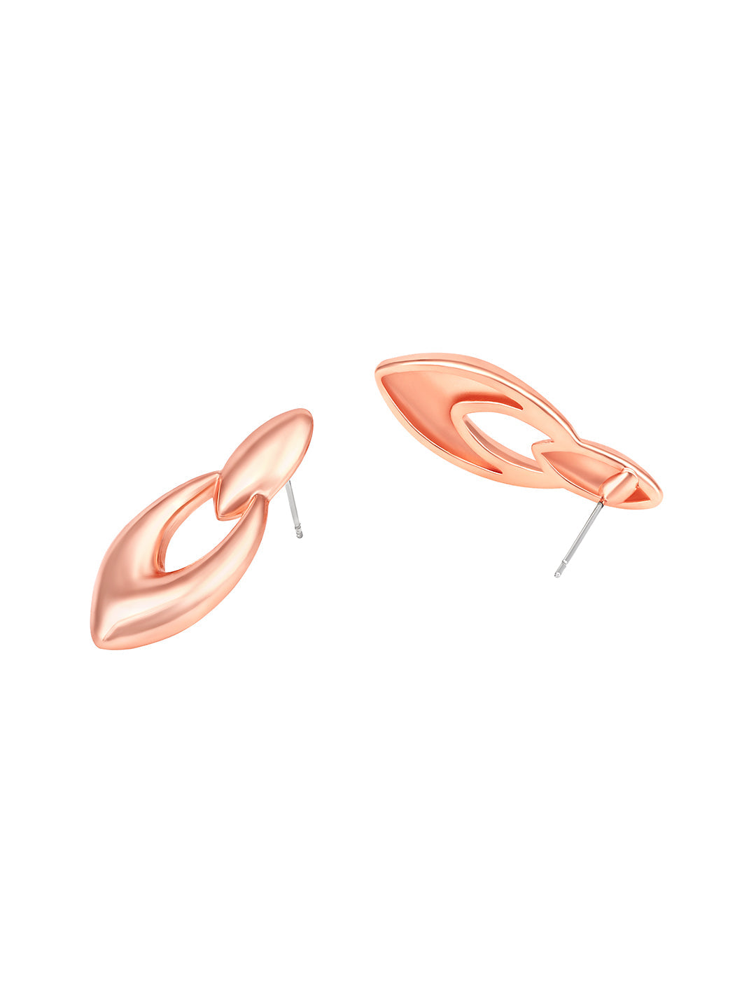 Rosegold-Plated Handcrafted Stud Earring With The Closure Of Push Back