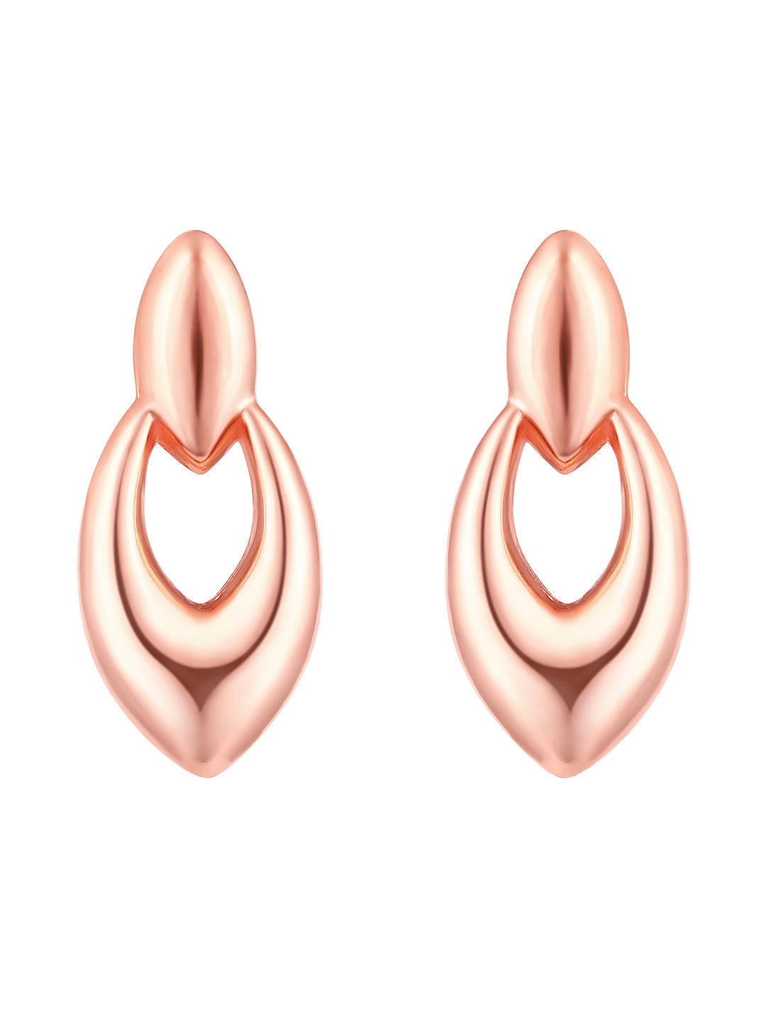 Rosegold-Plated Handcrafted Stud Earring With The Closure Of Push Back