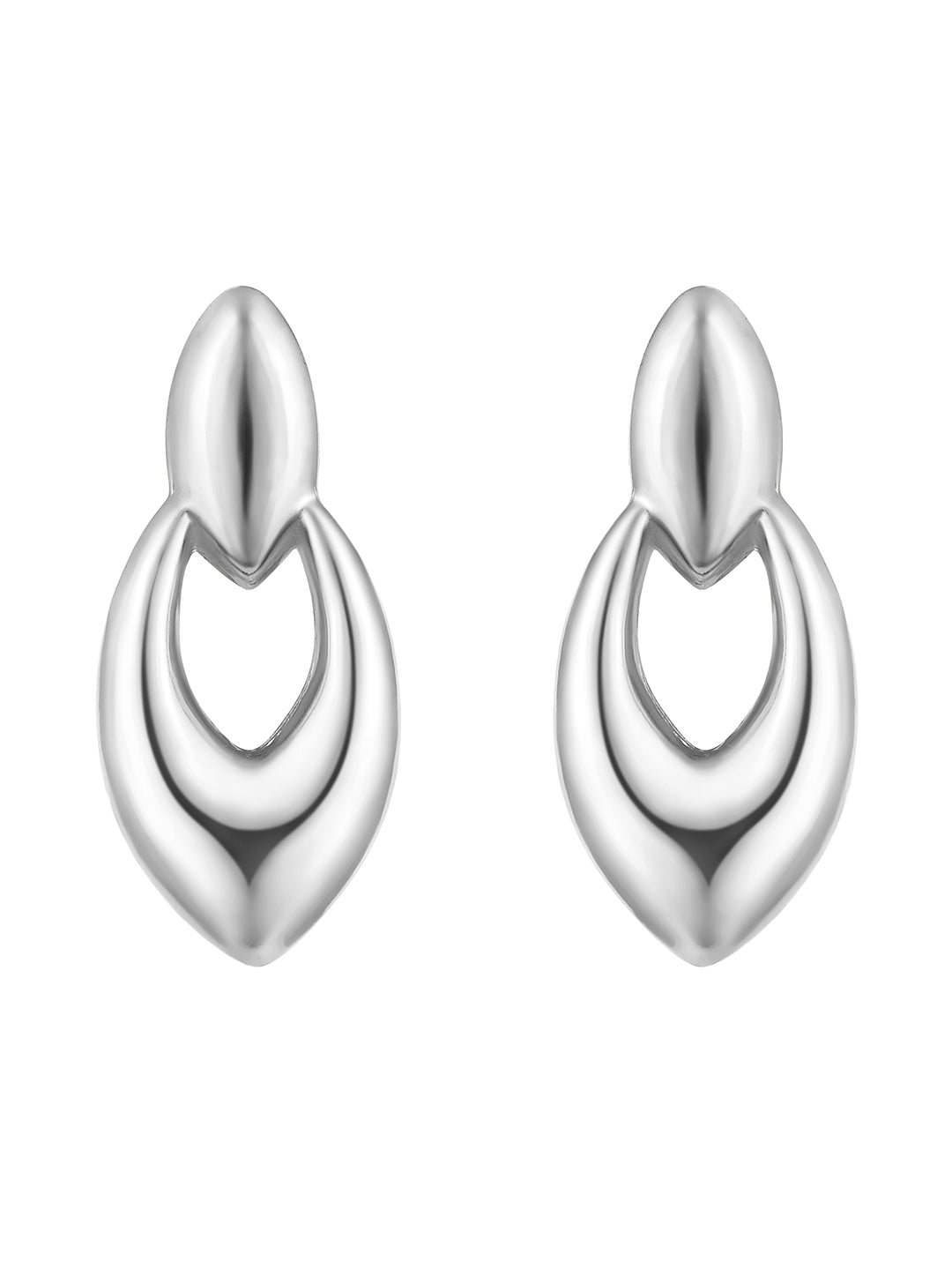 Silver Plated  Handcrafted Stud Earring With The Closure Of Push Back
