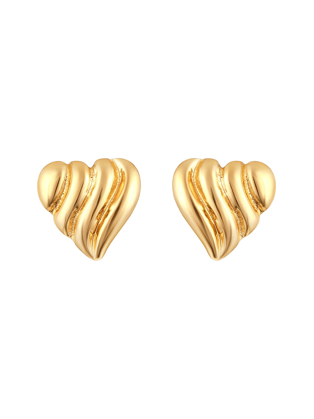 Gold-Plated Handcrafted Stud Earring With The Closure Of Push Back
