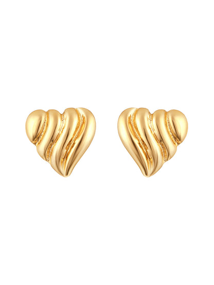 Gold-Plated Handcrafted Stud Earring With The Closure Of Push Back