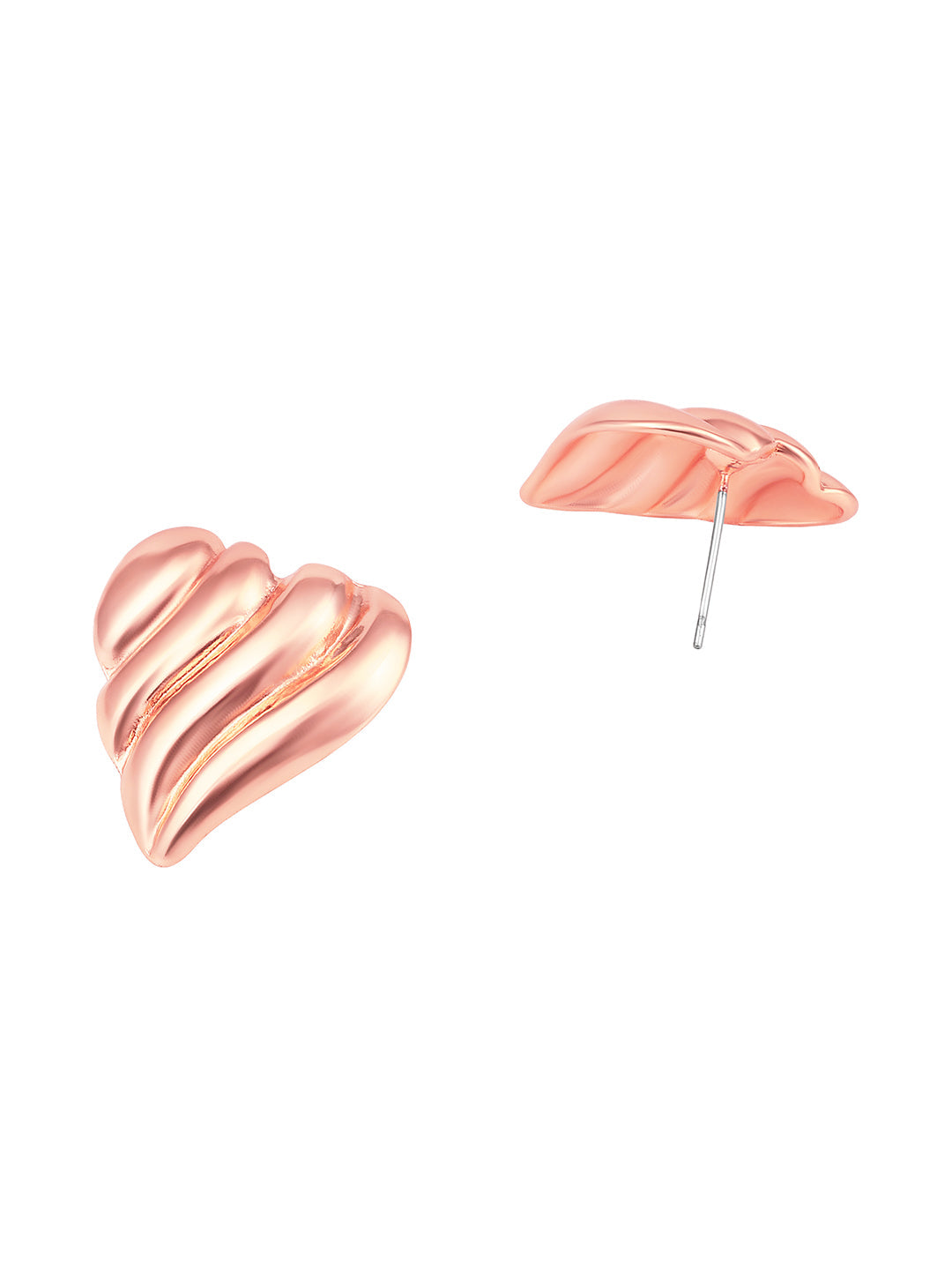 Rosegold-Plated Handcrafted Stud Earring With The Closure Of Push Back
