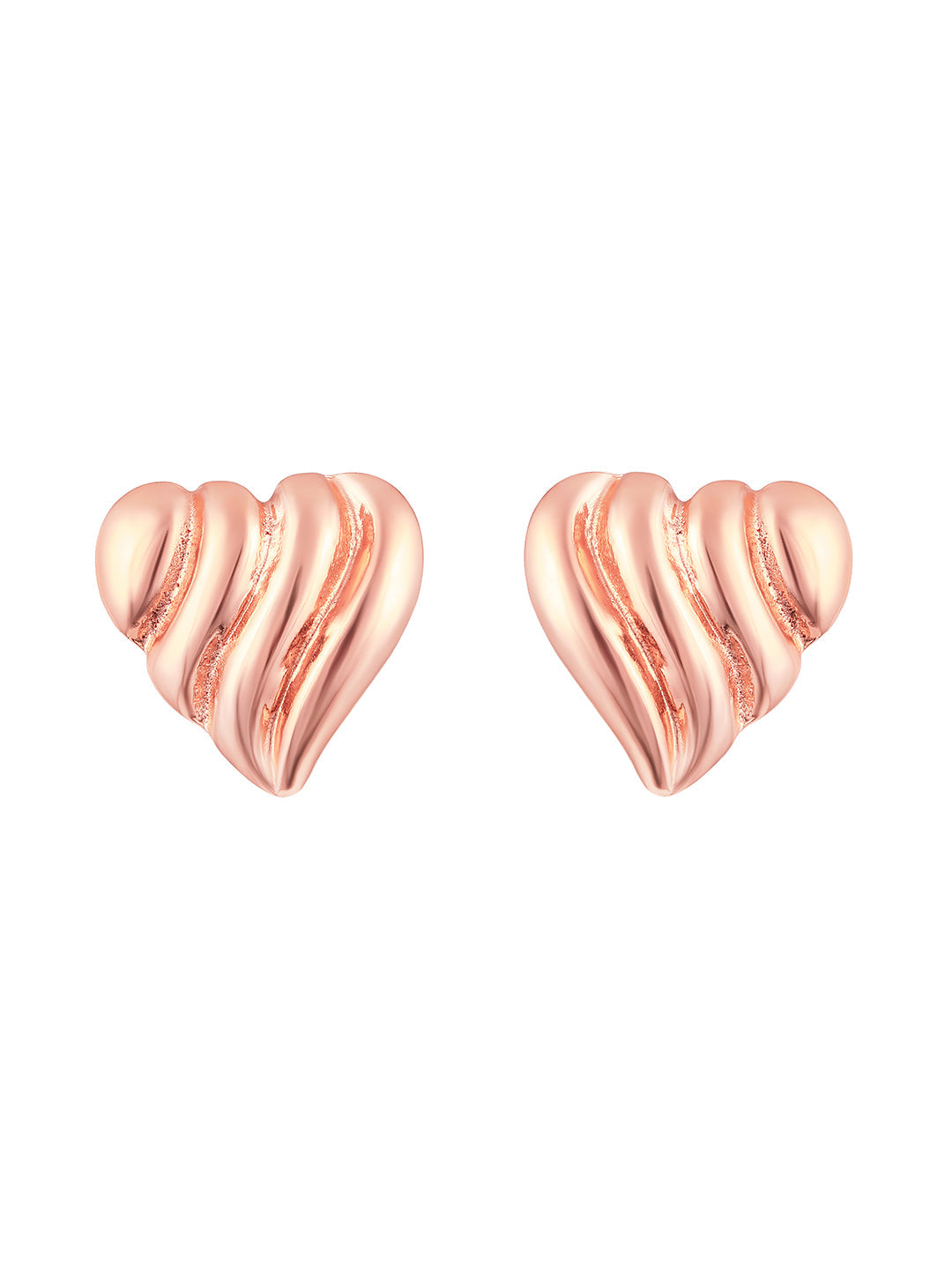 Rosegold-Plated Handcrafted Stud Earring With The Closure Of Push Back