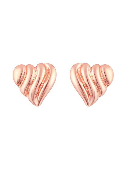 Rosegold-Plated Handcrafted Stud Earring With The Closure Of Push Back