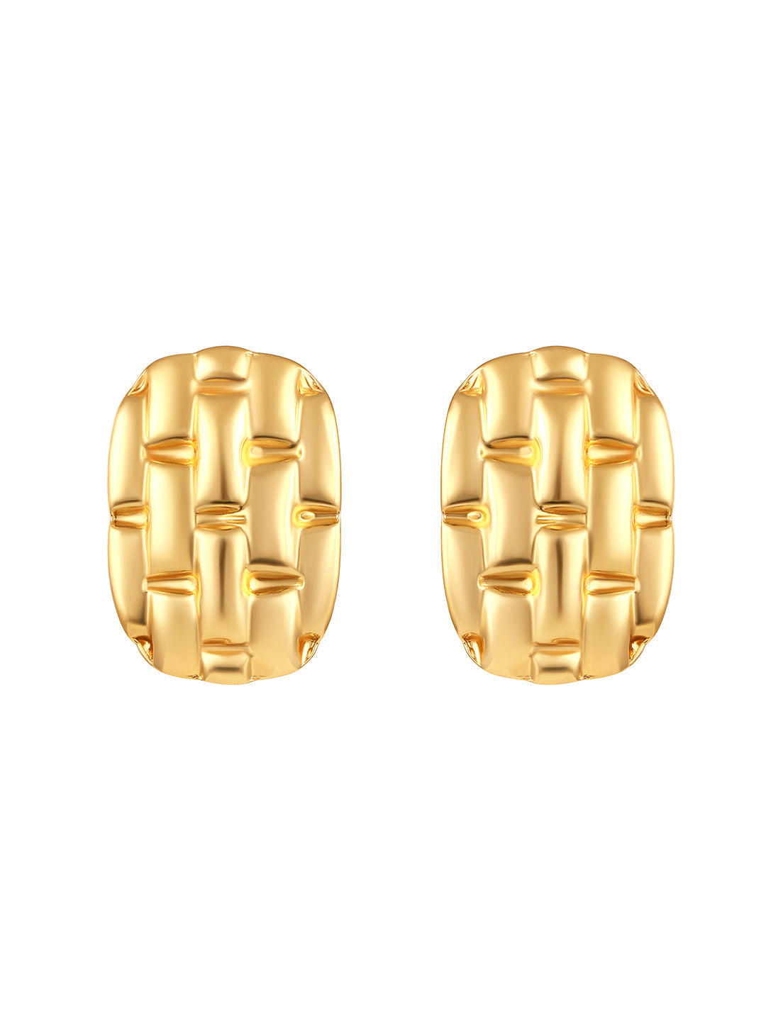 Gold-Plated Handcrafted Stud Earring With The Closure Of Push Back