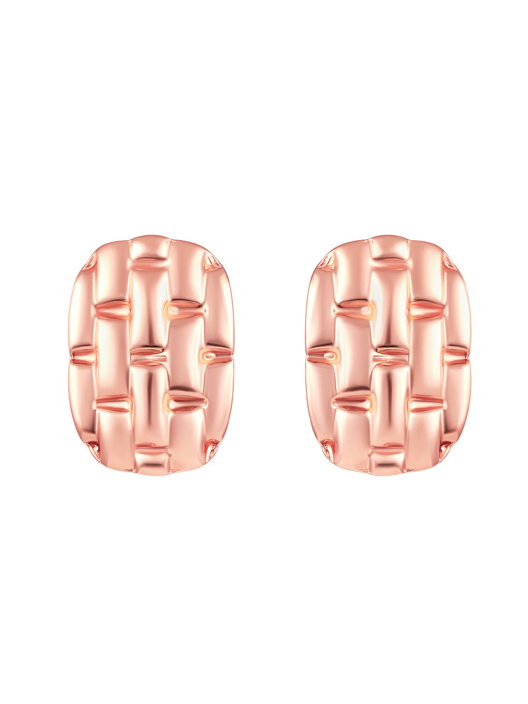 Rosegold-Plated Handcrafted Stud Earring With The Closure Of Push Back