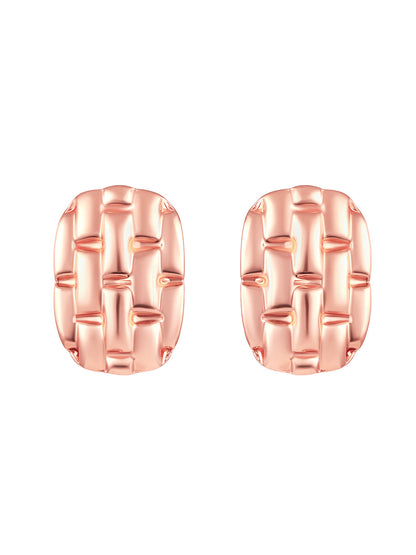 Rosegold-Plated Handcrafted Stud Earring With The Closure Of Push Back