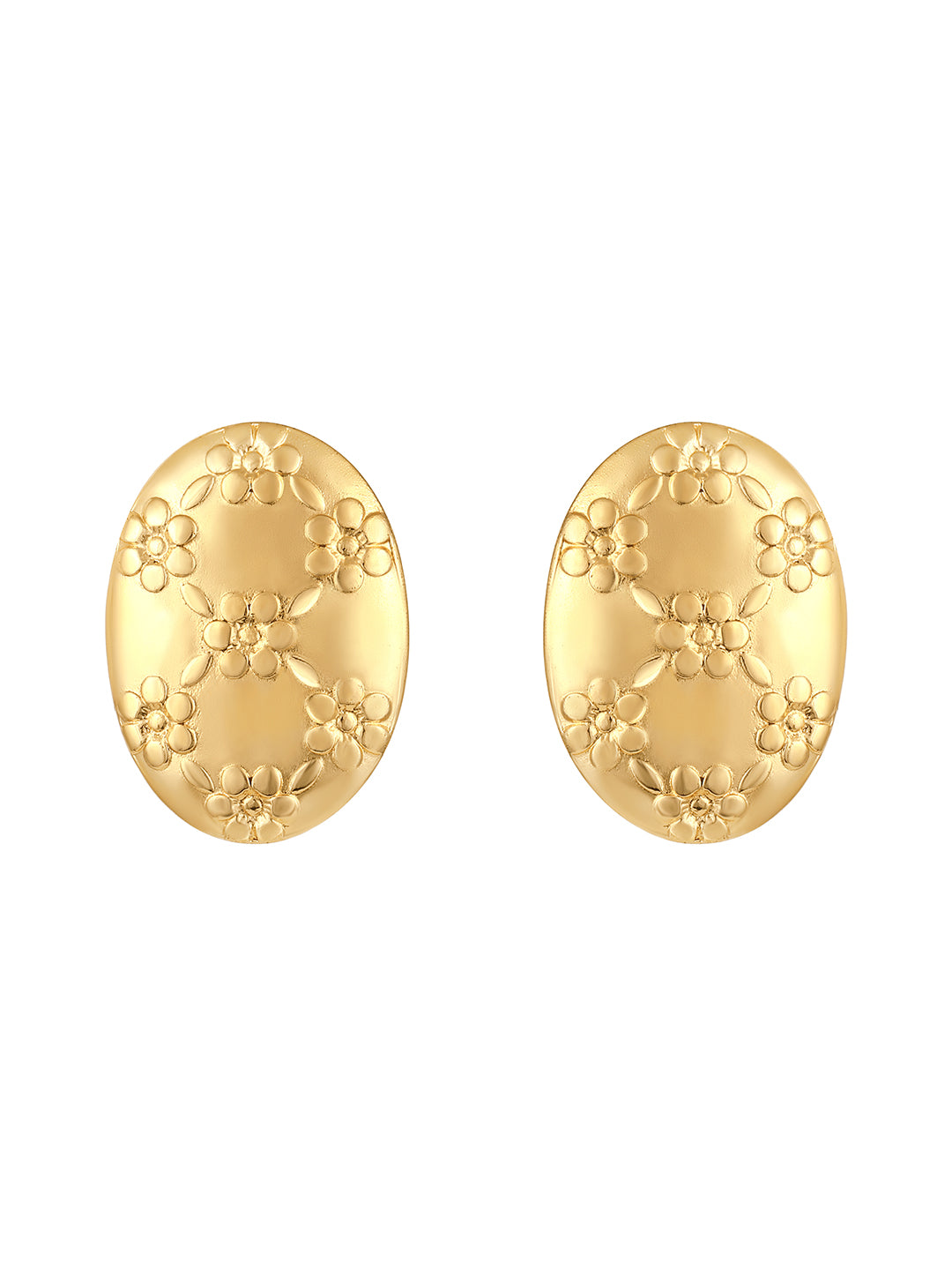 Gold-Plated Handcrafted Stud Earring With The Closure Of Push Back
