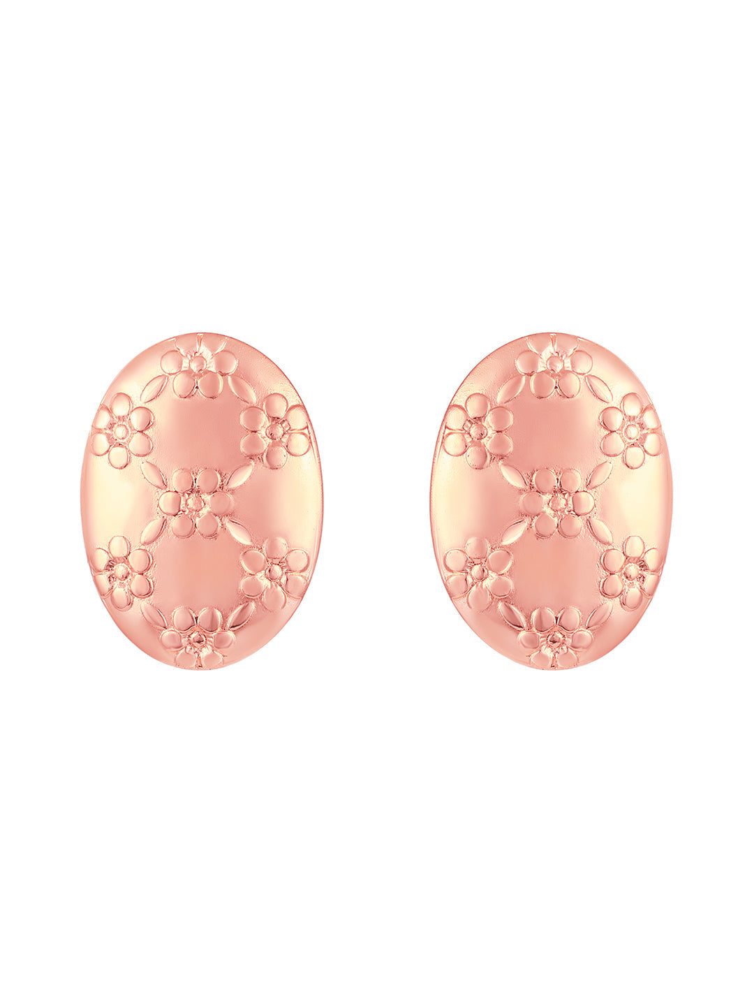 Rosegold-Plated Handcrafted Stud Earring With The Closure Of Push Back