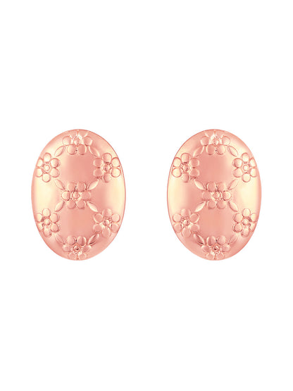 Rosegold-Plated Handcrafted Stud Earring With The Closure Of Push Back
