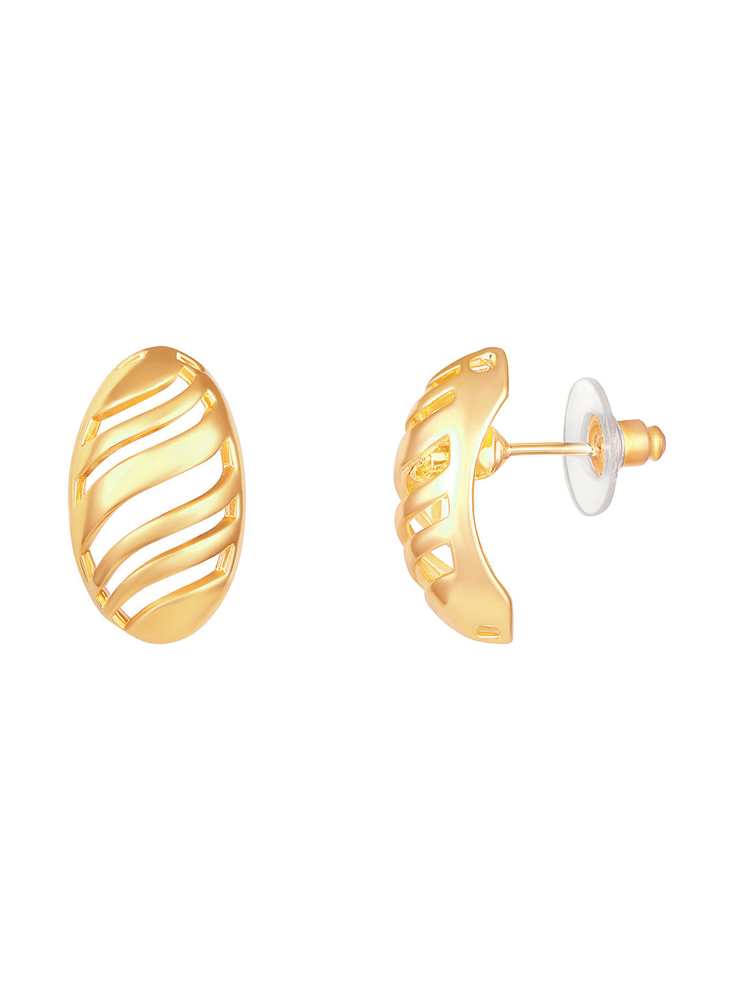Gold-Plated Handcrafted Stud Earring With The Closure Of Push Back