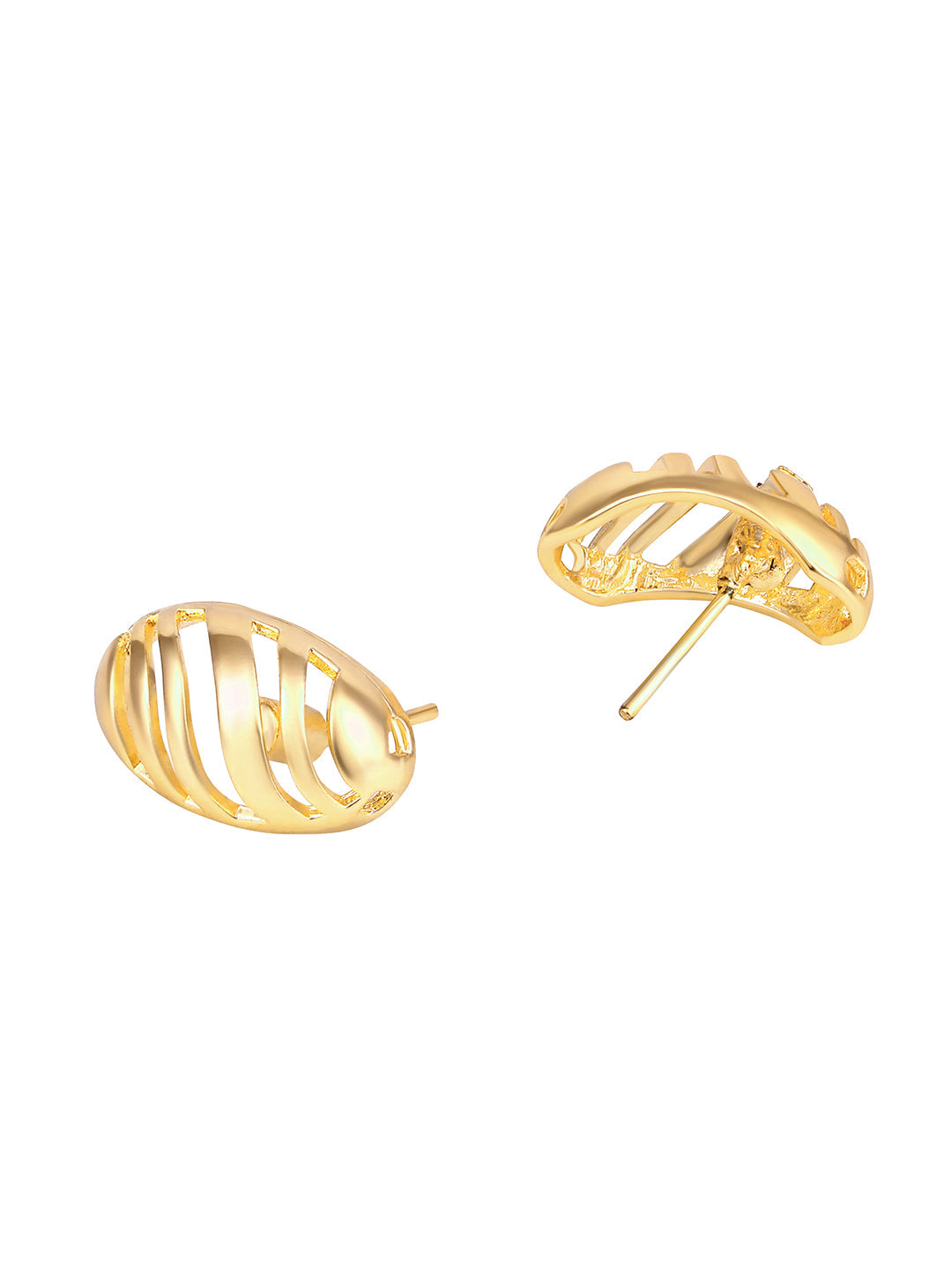 Gold-Plated Handcrafted Stud Earring With The Closure Of Push Back