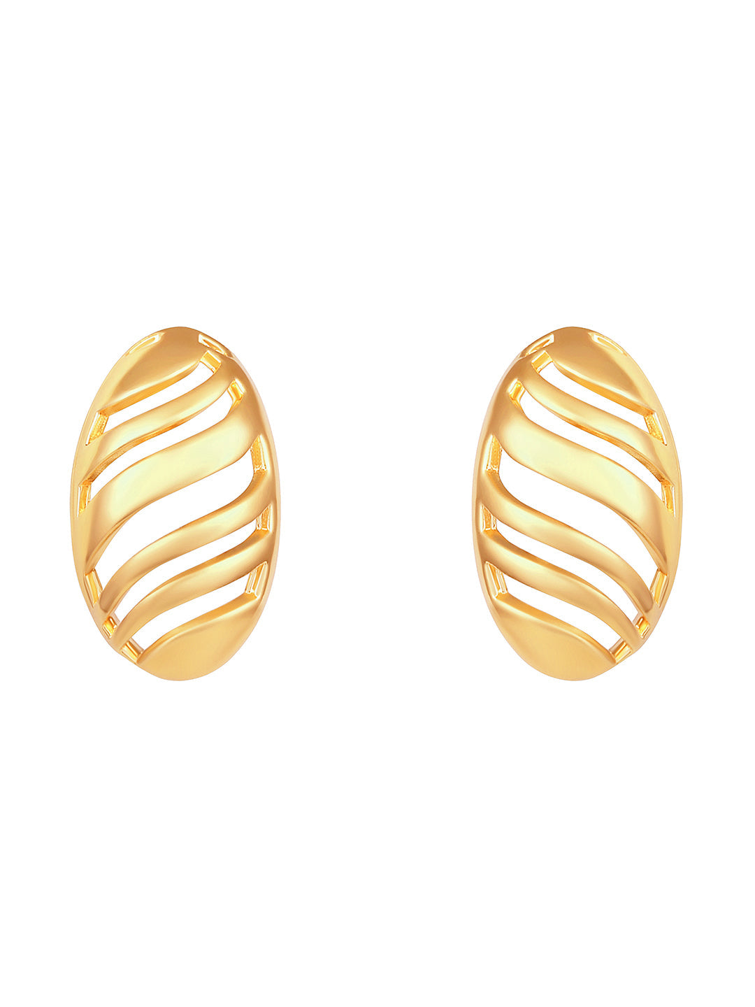 Gold-Plated Handcrafted Stud Earring With The Closure Of Push Back