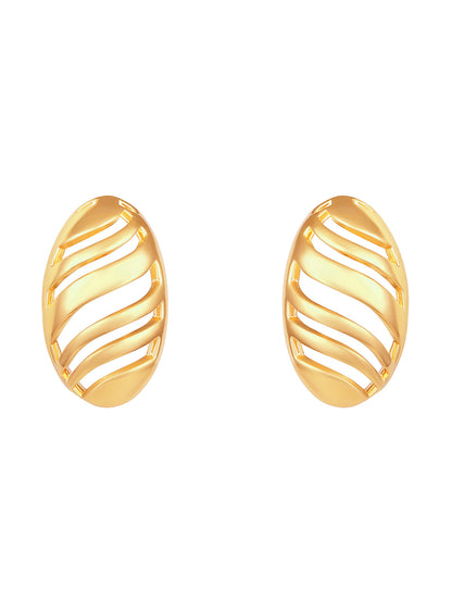 Gold-Plated Handcrafted Stud Earring With The Closure Of Push Back