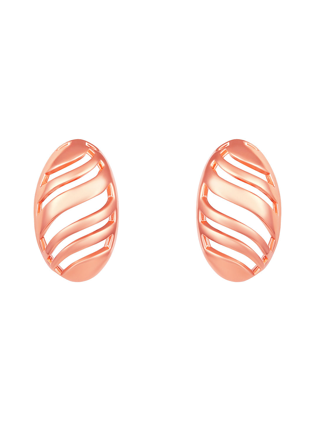 Rosegold-Plated Handcrafted Stud Earring With The Closure Of Push Back