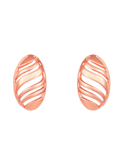 Rosegold-Plated Handcrafted Stud Earring With The Closure Of Push Back
