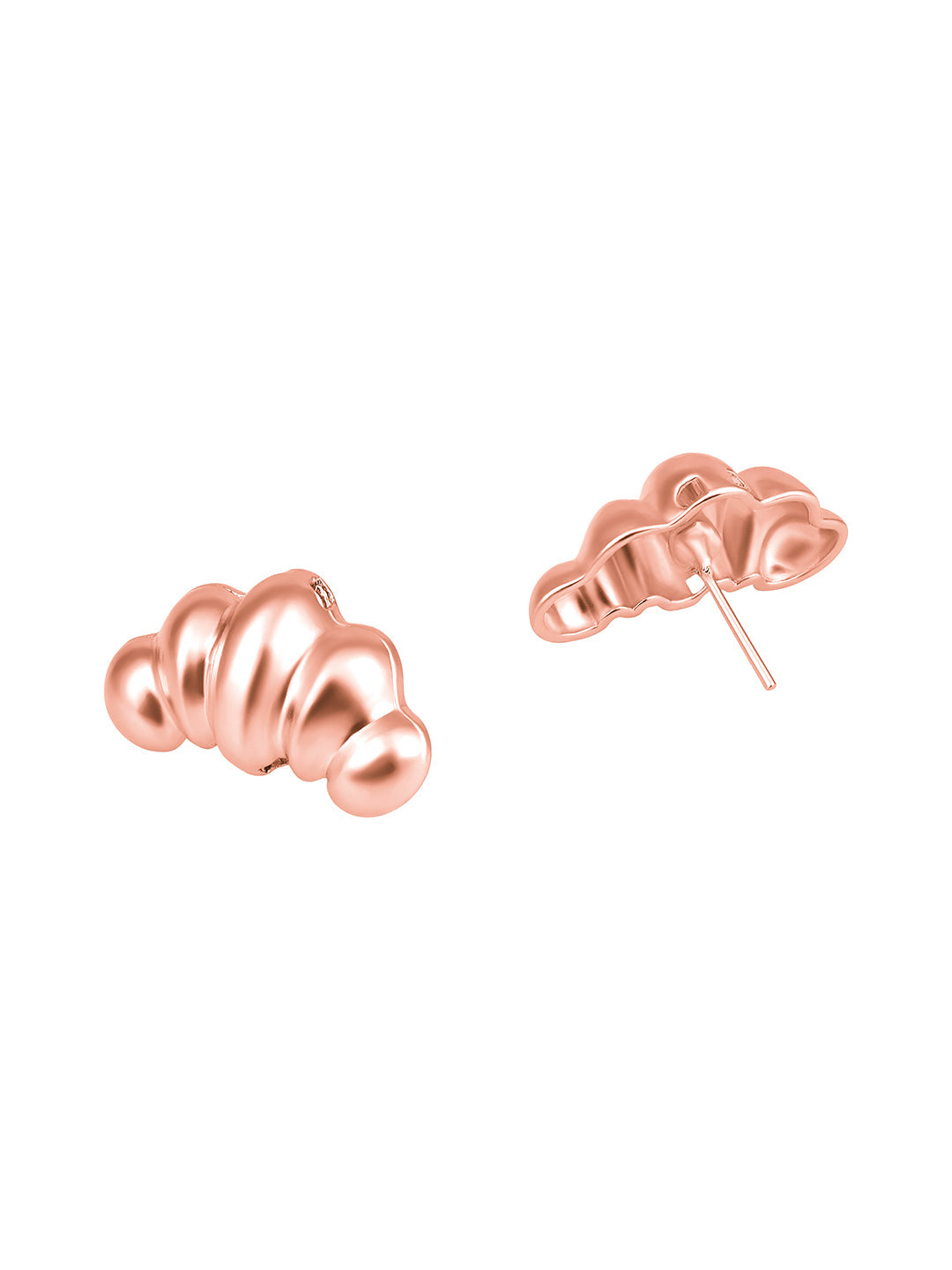Rosegold-Plated Handcrafted Stud Earring With The Closure Of Push Back
