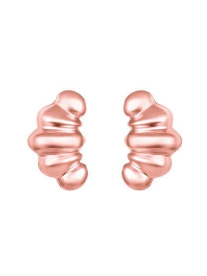 Rosegold-Plated Handcrafted Stud Earring With The Closure Of Push Back