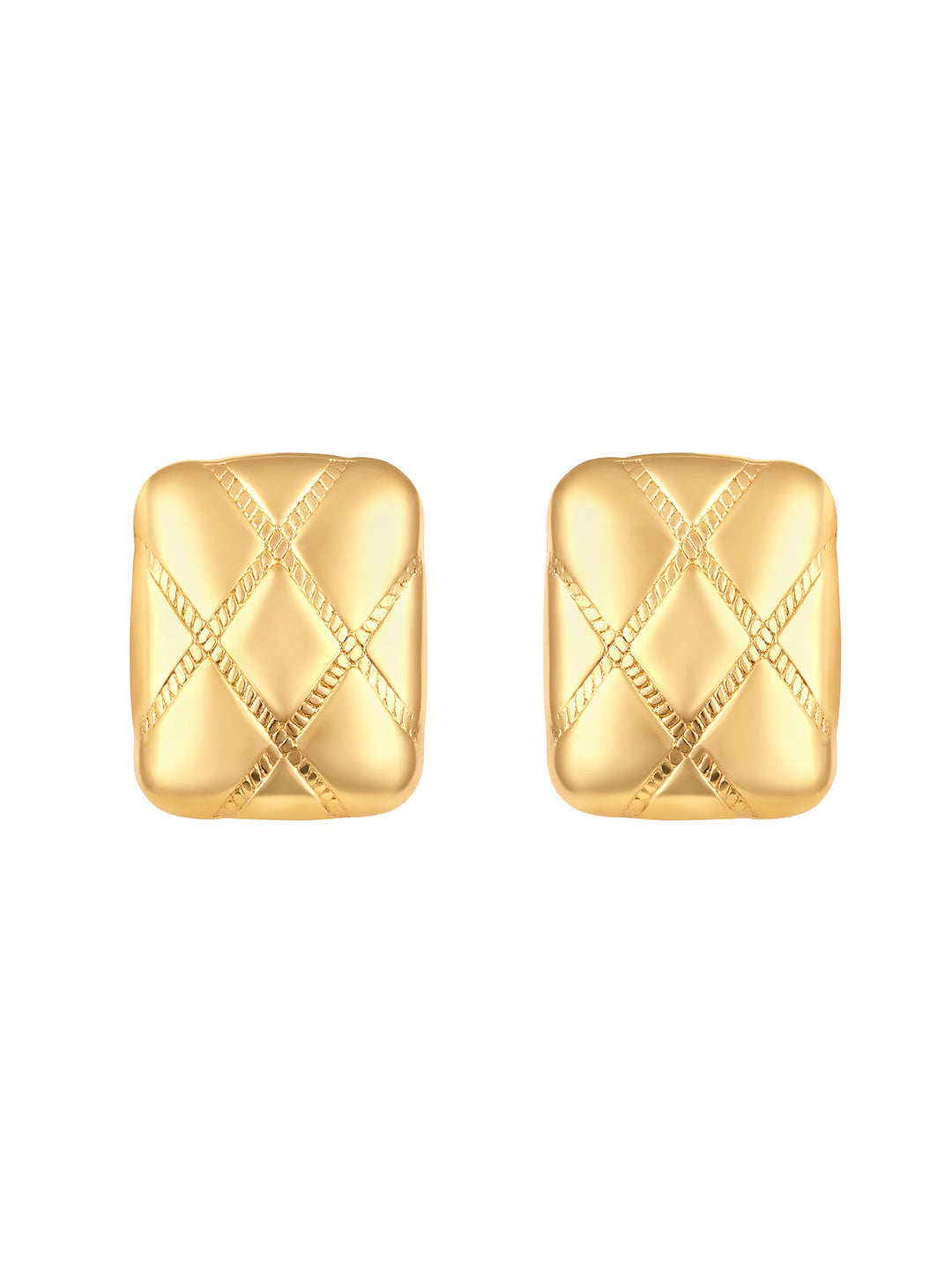 Gold-Plated Handcrafted Stud Earring With The Closure Of Push Back
