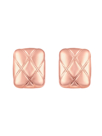 Rosegold-Plated Handcrafted Stud Earring With The Closure Of Push Back