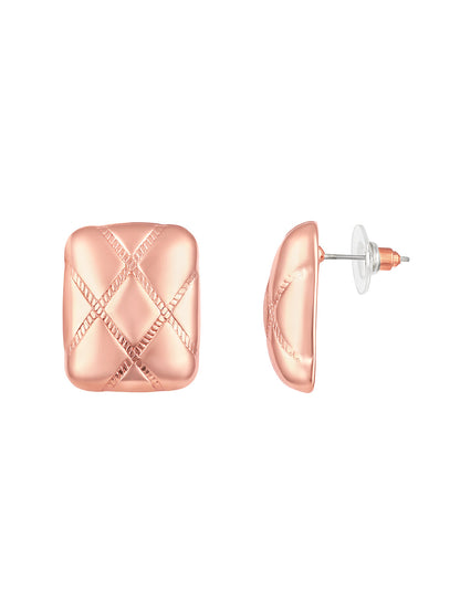 Rosegold-Plated Handcrafted Stud Earring With The Closure Of Push Back