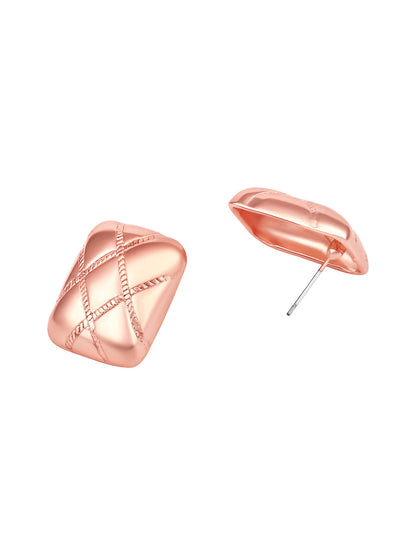 Rosegold-Plated Handcrafted Stud Earring With The Closure Of Push Back
