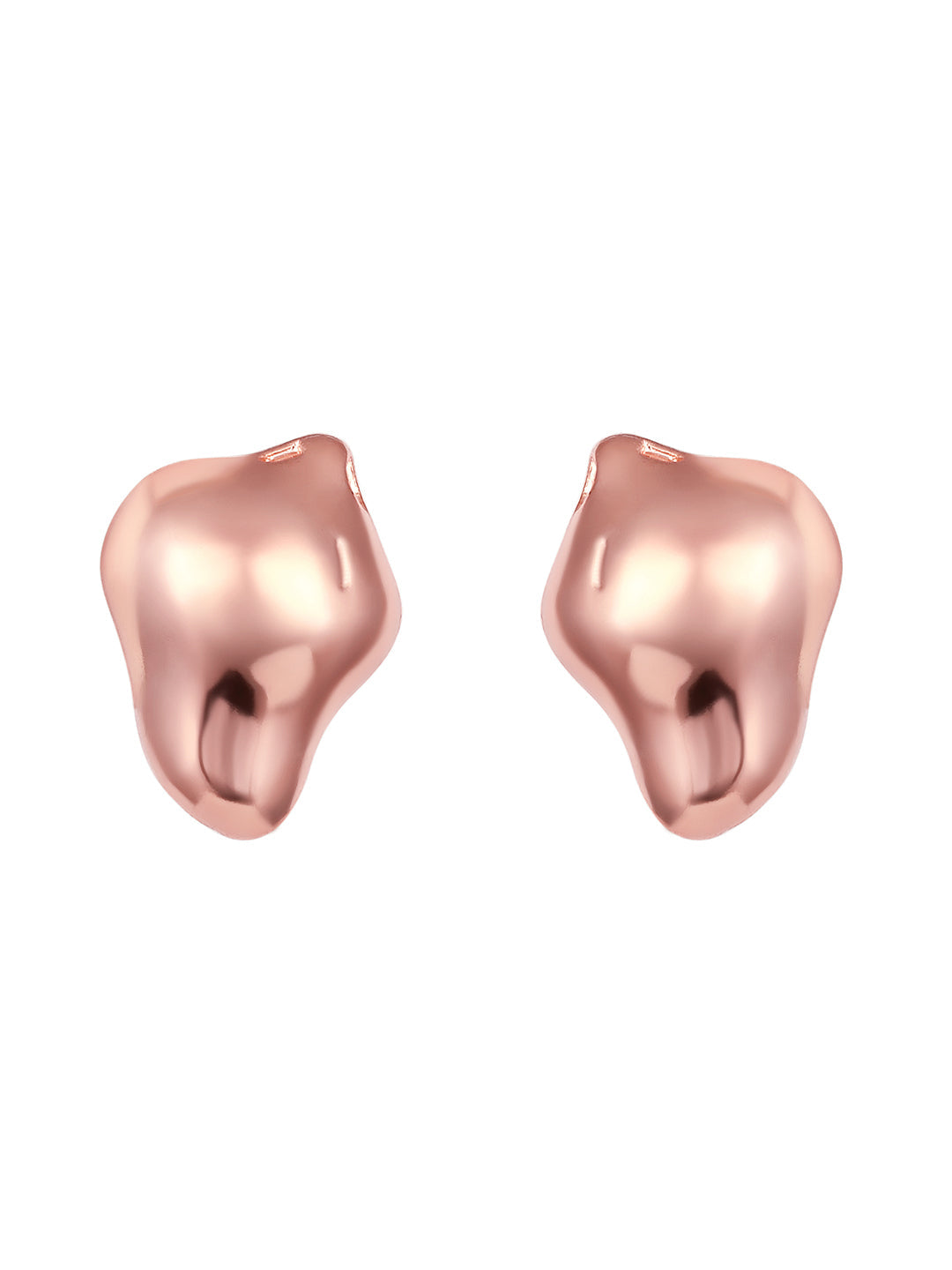 Rosegold-Plated Handcrafted Stud Earring With The Closure Of Push Back