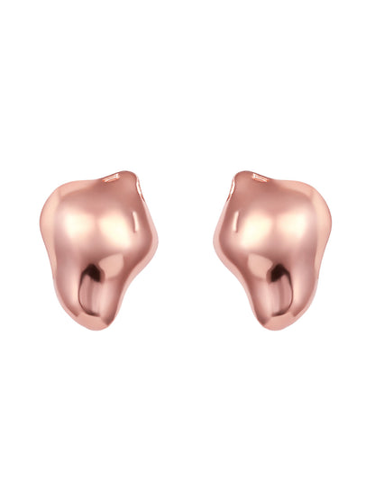 Rosegold-Plated Handcrafted Stud Earring With The Closure Of Push Back